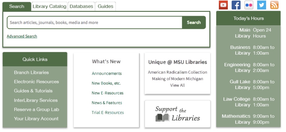Michigan State University Libraries' website Project Management, third work sample
