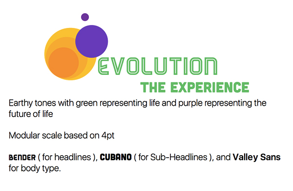 New brand for the Evolution Exhibit as part of the redesign