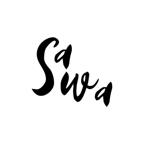 A wordmark of stacking English letters forming the abbreviation S A W A