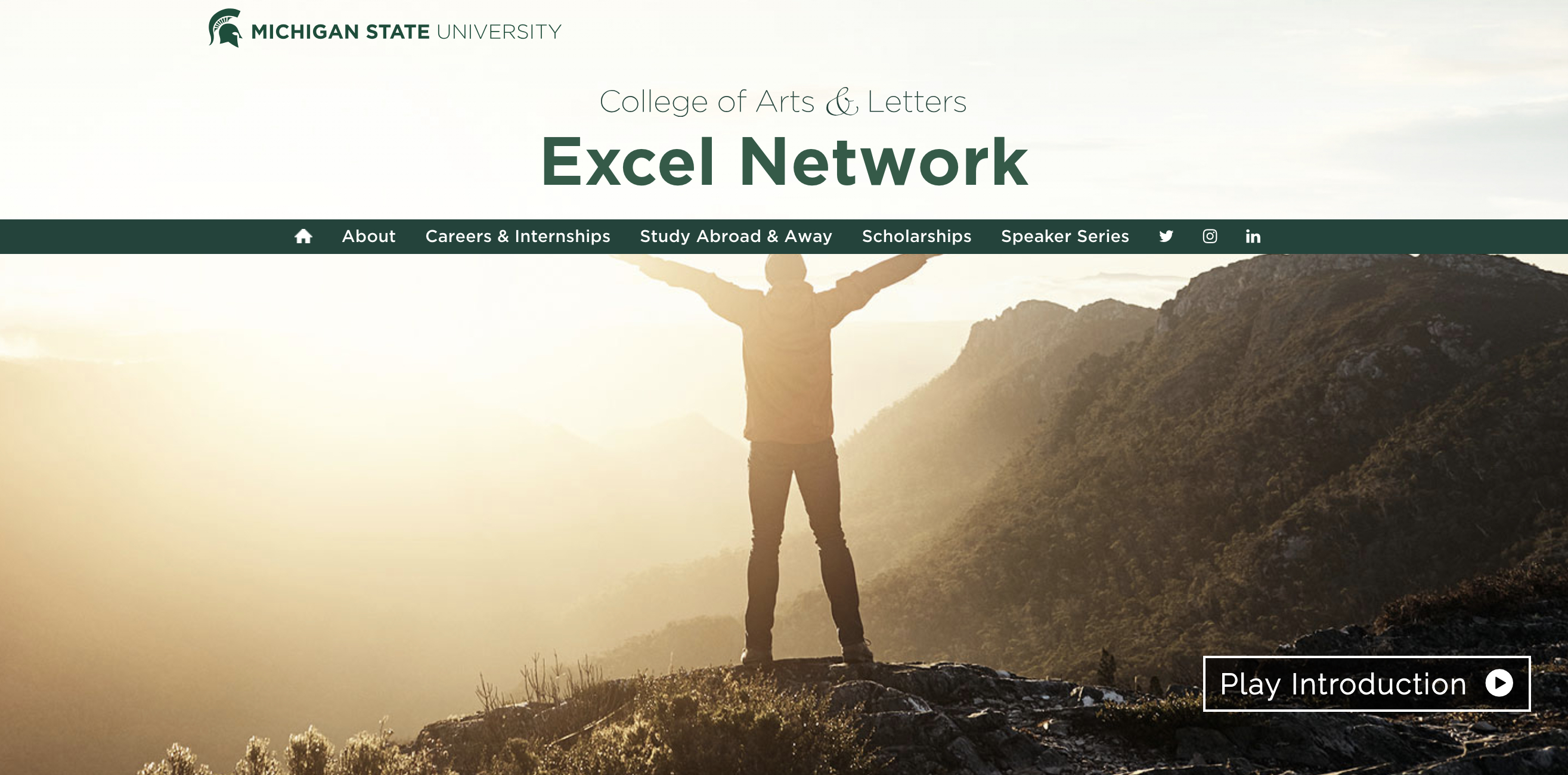 Final homepage of the MSU College of Arts and Letters The Excel Network