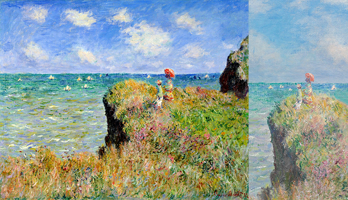 Original Cliff Walk at Pourville versus vertical version